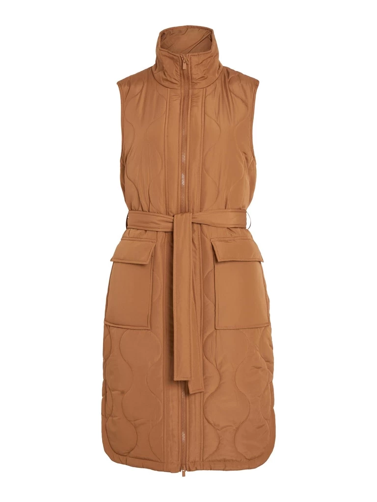 Vila VIOLINIRA L/S QUILTED LONG VEST/SU
