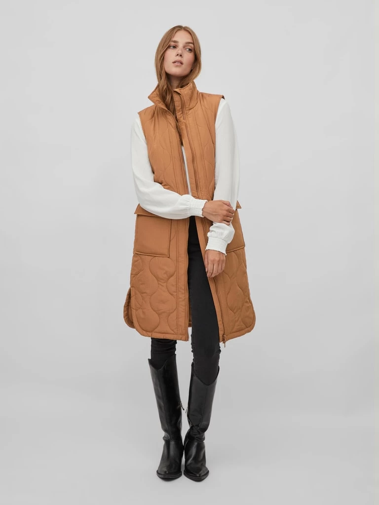 Vila VIOLINIRA L/S QUILTED LONG VEST/SU – Bild 6