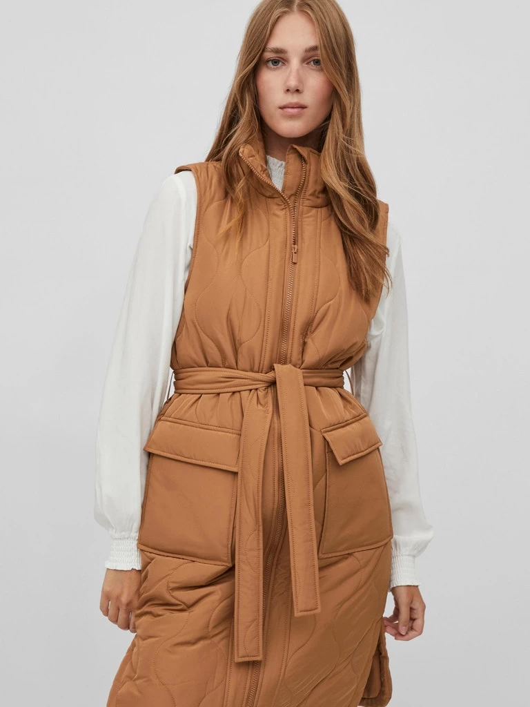 Vila VIOLINIRA L/S QUILTED LONG VEST/SU – Bild 3