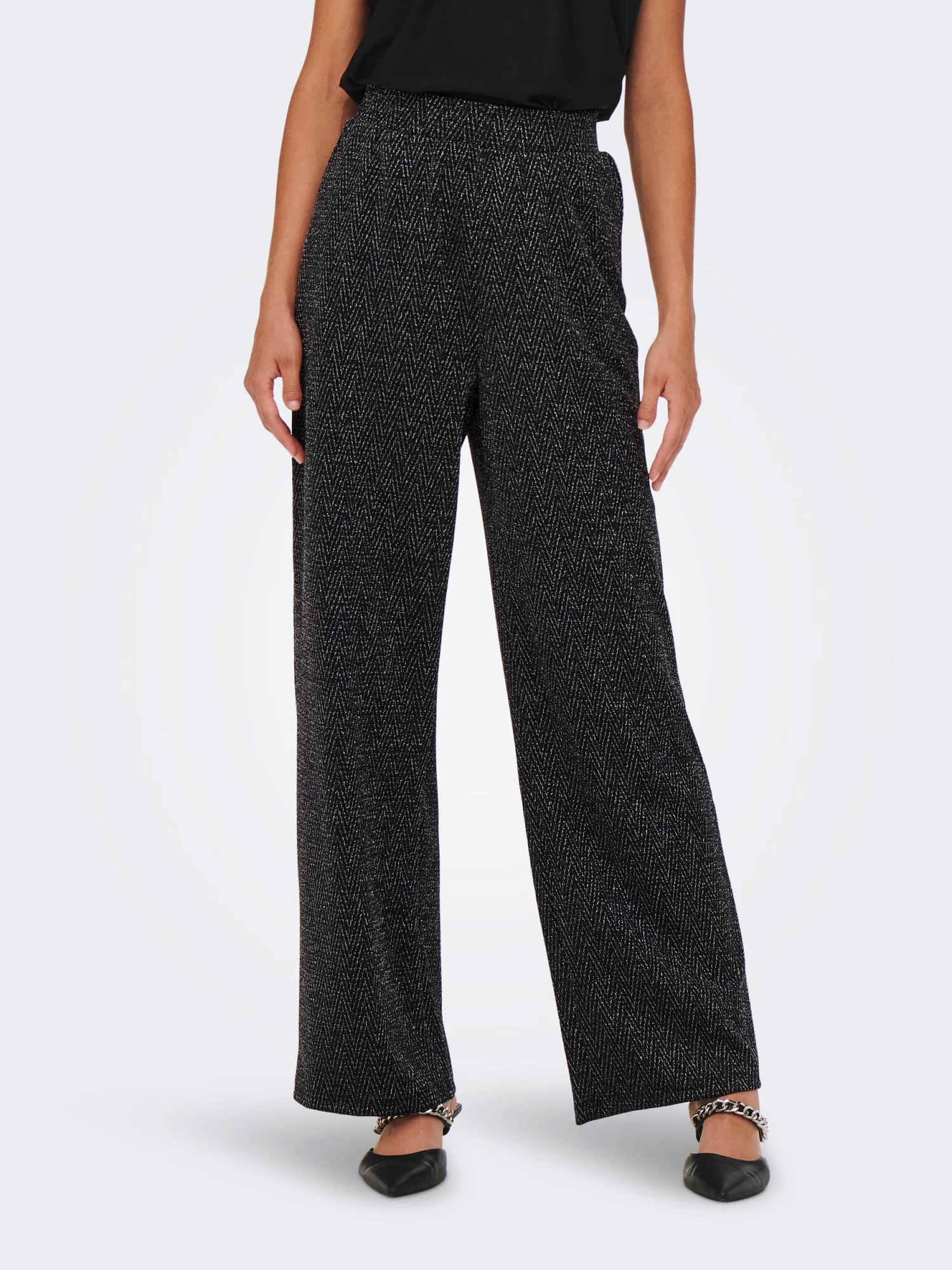 Only ONLZIGGY WIDE GLITTER PANT SWT – Bild 4