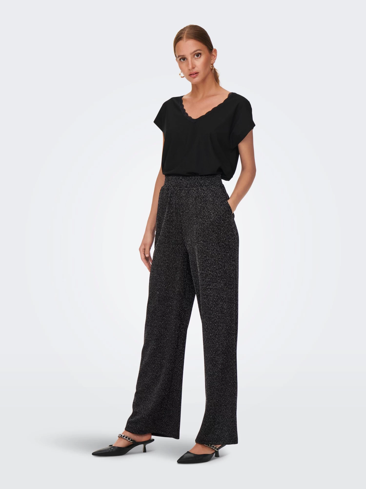 Only ONLZIGGY WIDE GLITTER PANT SWT – Bild 2