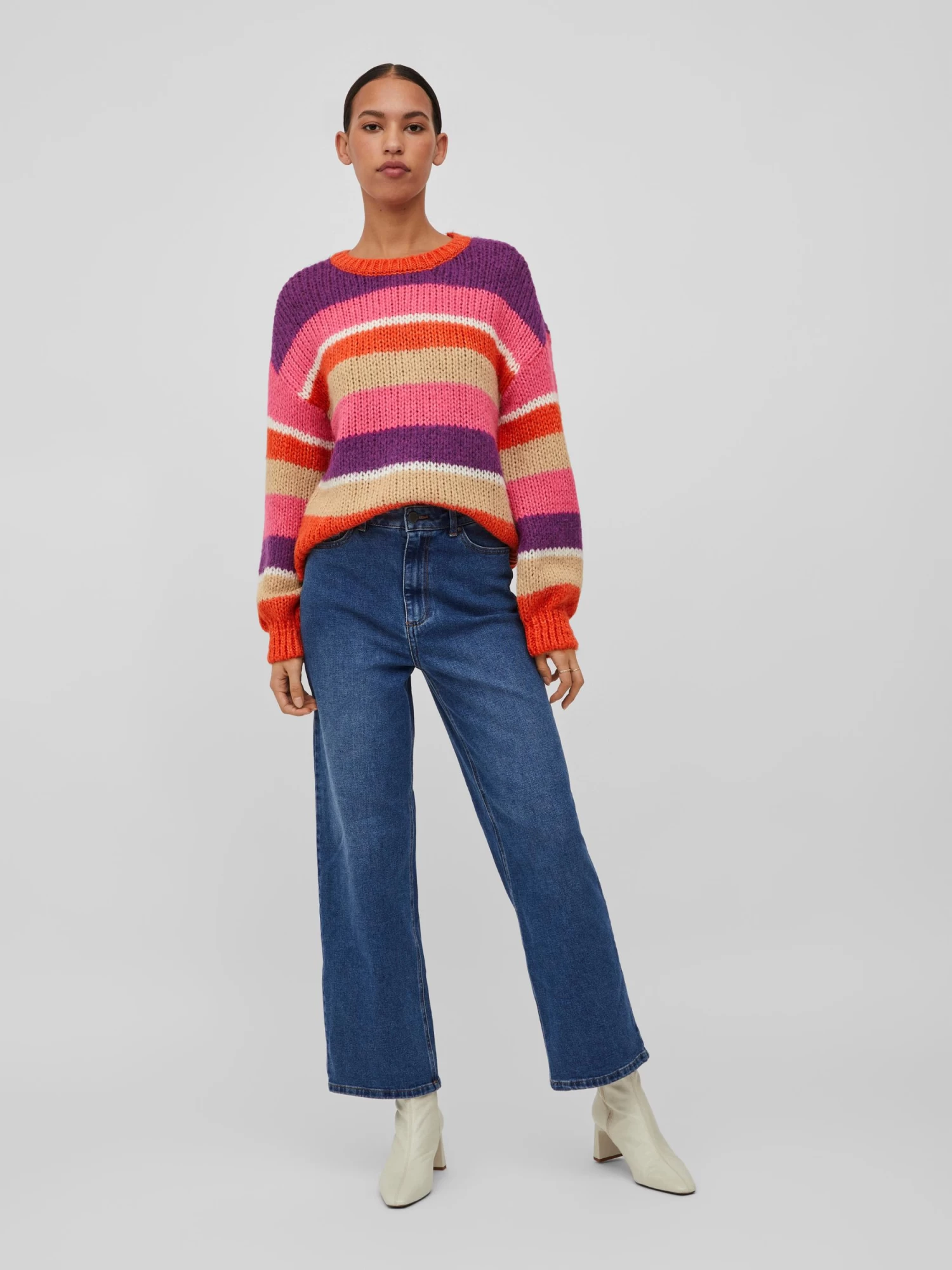 Vila VIAKSINA L/S STRIPE KNIT TOP/SU – Bild 6