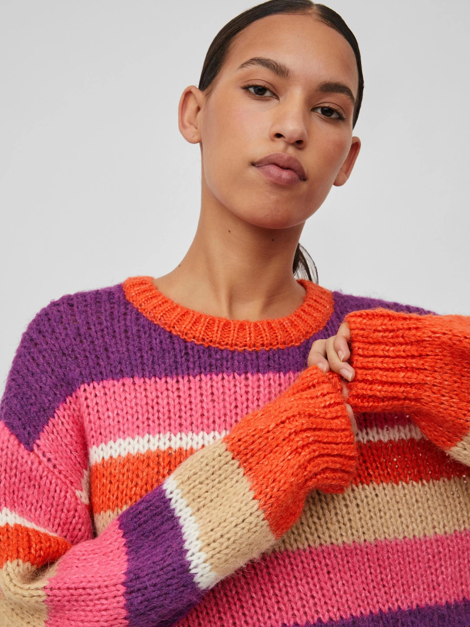 Vila VIAKSINA L/S STRIPE KNIT TOP/SU – Bild 4