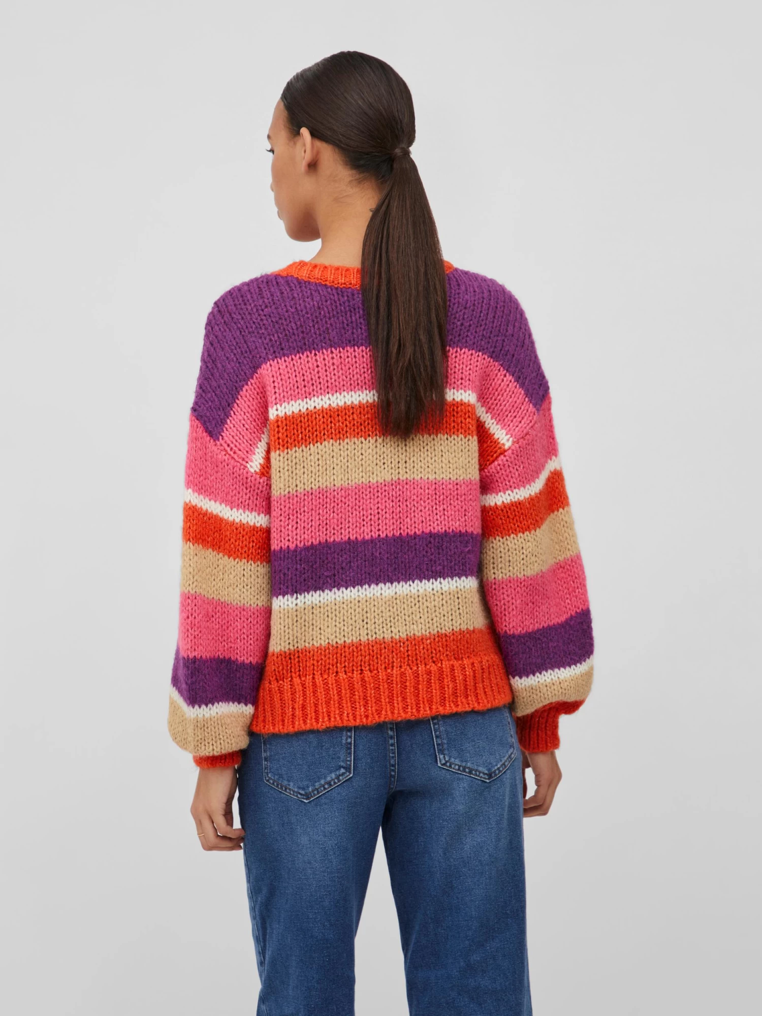 Vila VIAKSINA L/S STRIPE KNIT TOP/SU – Bild 7