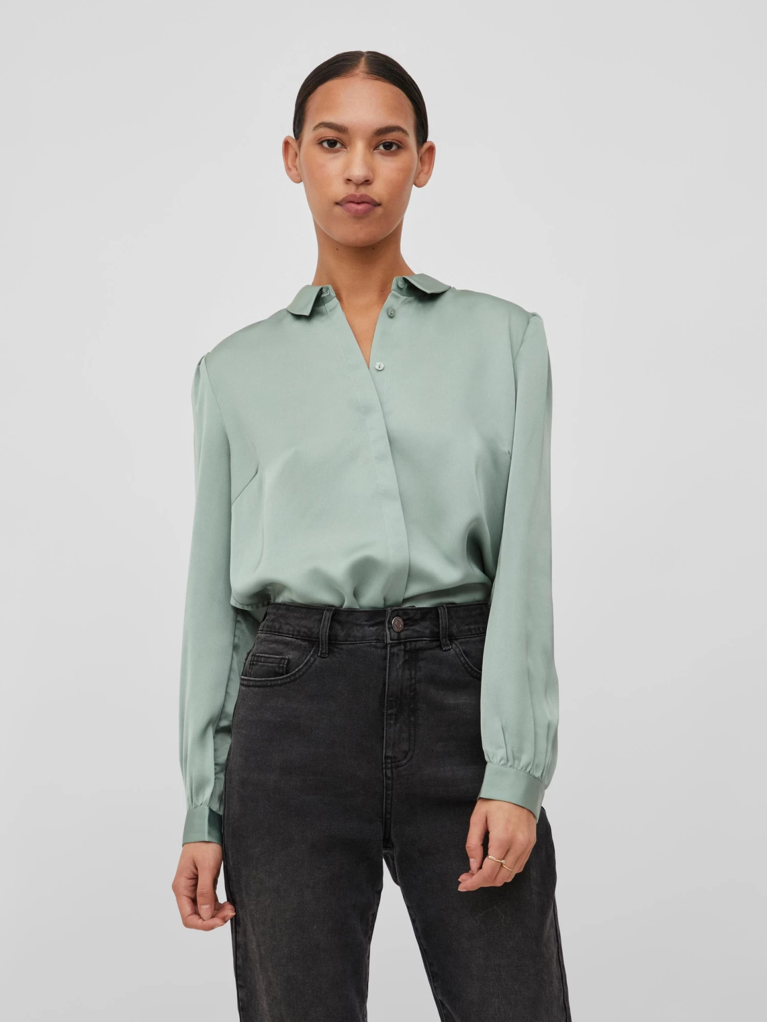 Vila VIELLETTE SATIN L/S SHIRT/SU - NOOS – Bild 2