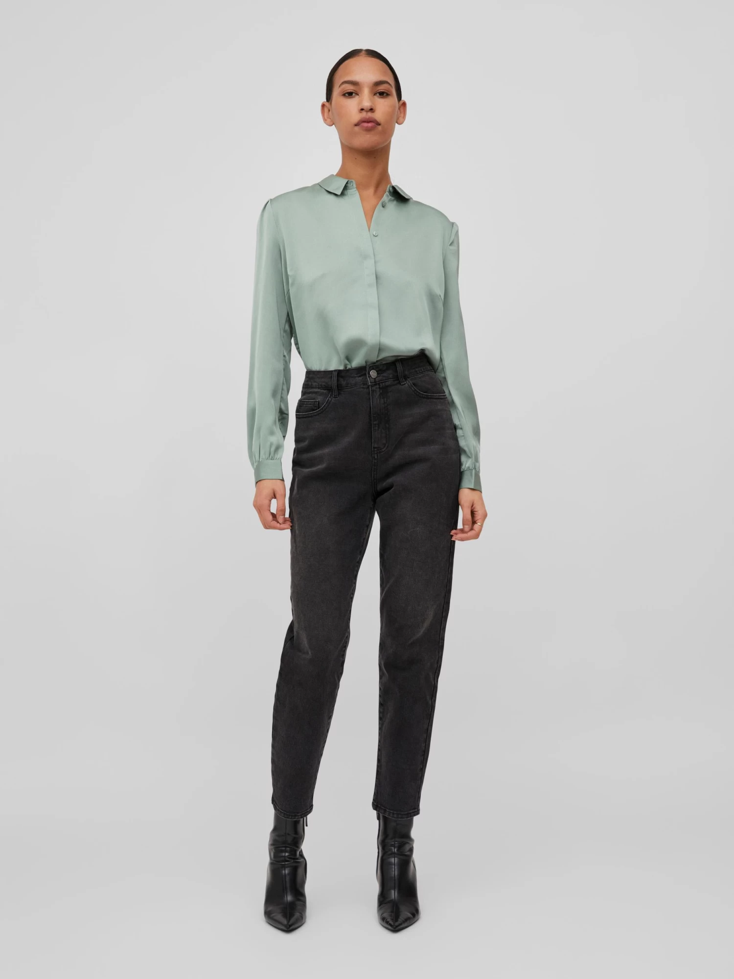 Vila VIELLETTE SATIN L/S SHIRT/SU - NOOS – Bild 5