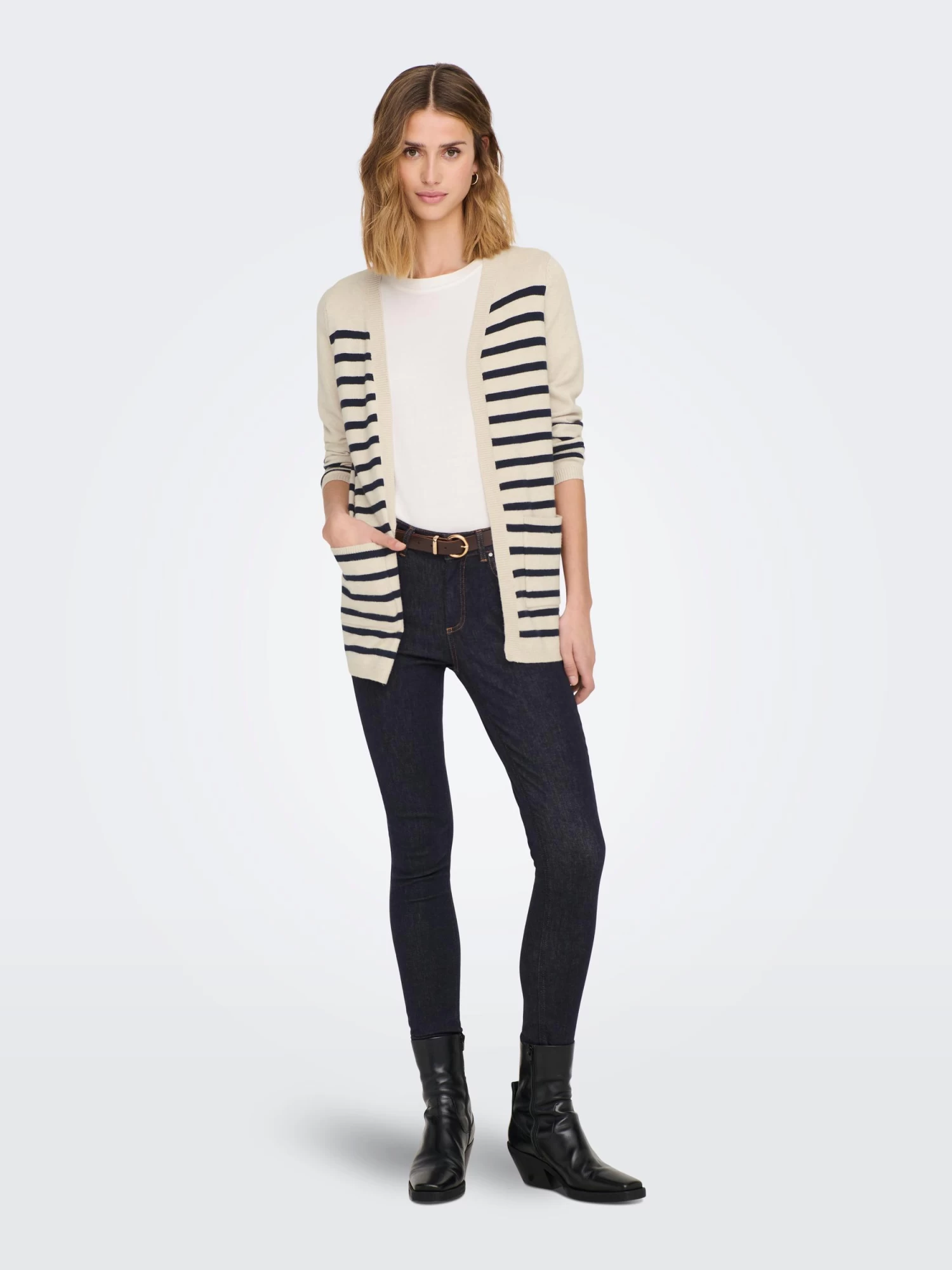 Jacqueline De Yong JDYMARCO STRIPED L/S OPEN CARDIGAN KNT – Bild 7