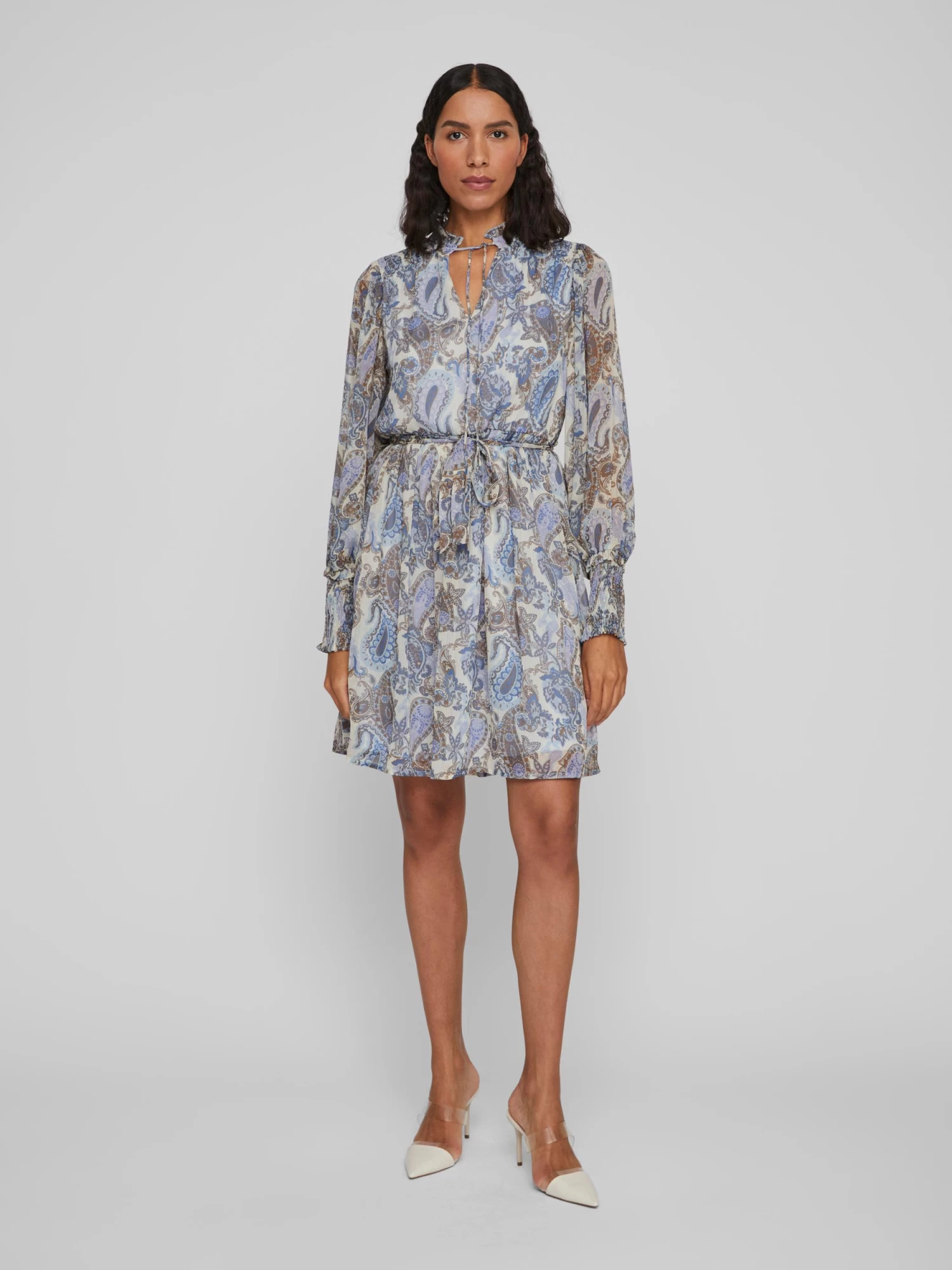 Vila VIAVELINE PAE V-NECK L/S DRESS/SU/LC – Bild 2