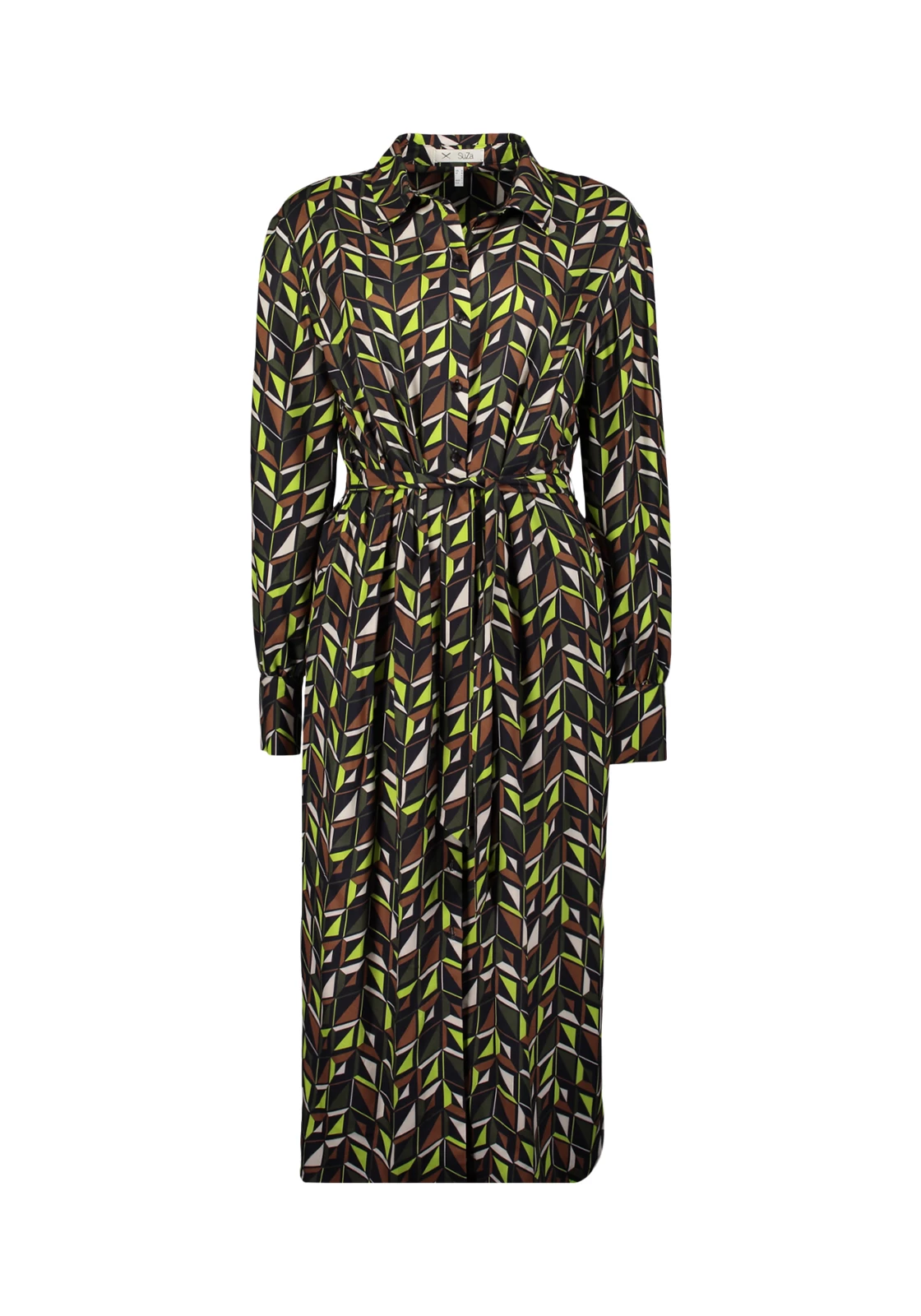 SuZa 80004-PRINTED SHIRTDRESS WILD LIME